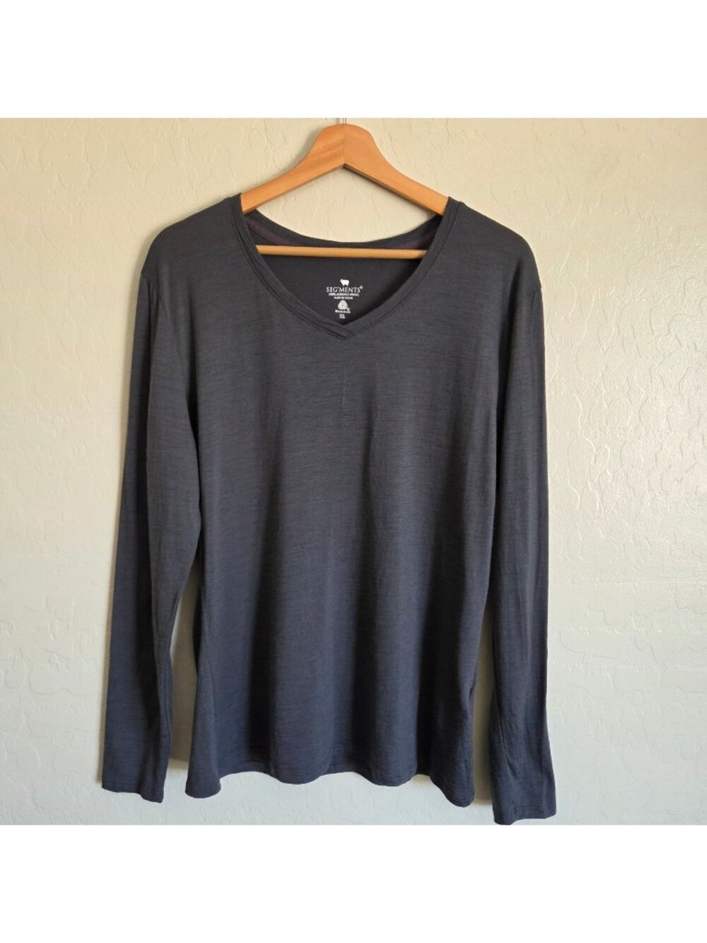 Seg'ments 100% Merino Wool Long Sleeve Base Layer Top Shirt Grey Size Womens XL